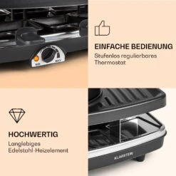 Entrecote 2-in-1 Raclettegrill & Fondue Naturstein 1100W 8 Personen -Heimladen 10022268 de 0004 logo