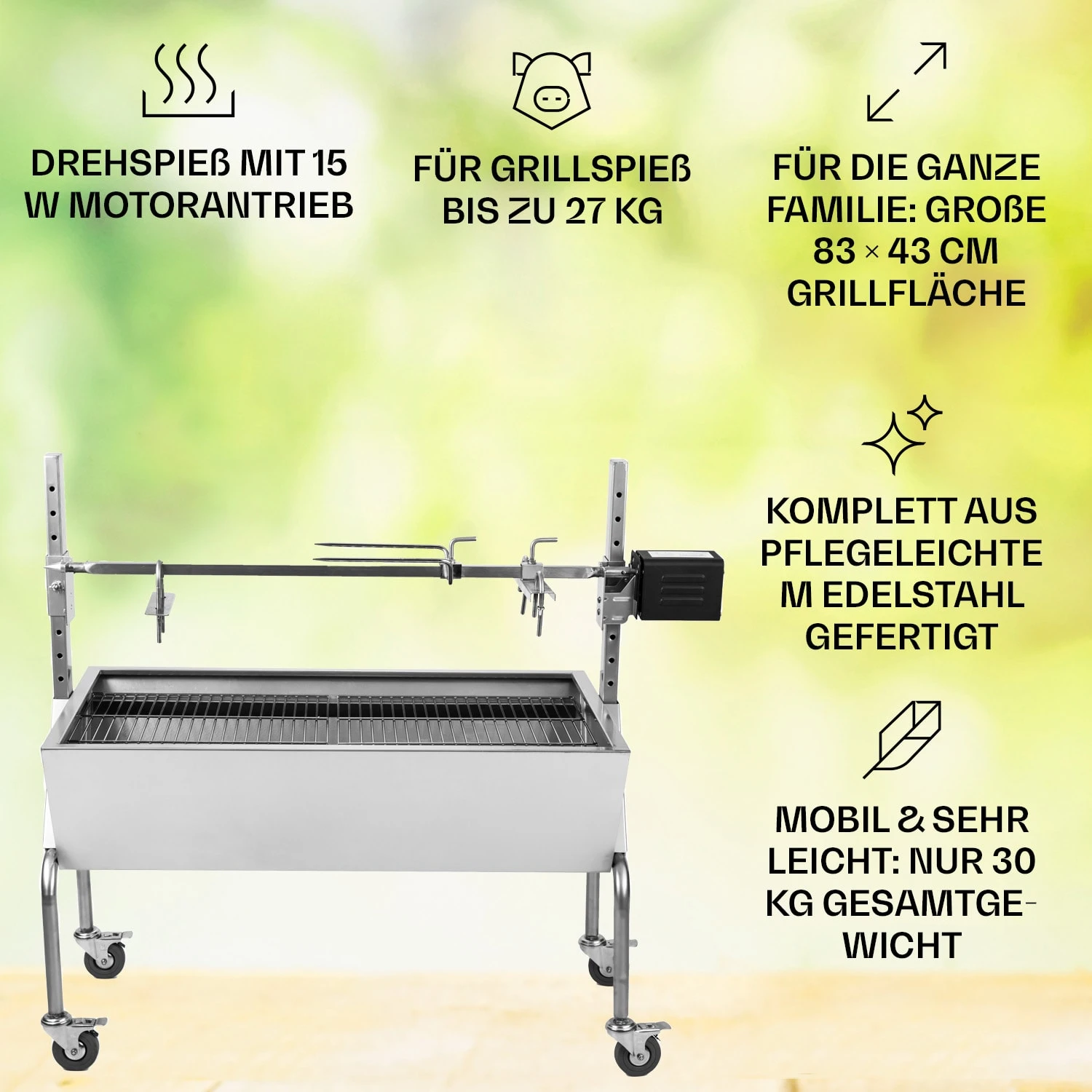 Sauenland Spanferkelgrill Mit Elektromotor Drehspieß 4 Sauenland Spanferkelgrill Mit Elektromotor Drehspieß – Bild 2