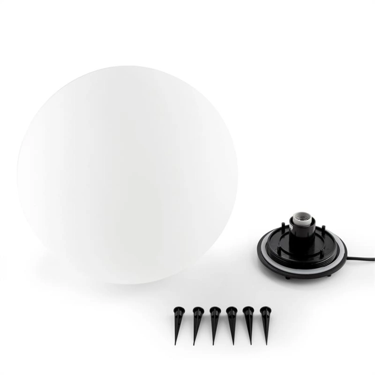 Shineball L Kugelleuchte Außenleuchte Gartenlampe 40cm Weiß 4 Shineball L Kugelleuchte Außenleuchte Gartenlampe 40cm Weiß – Bild 2