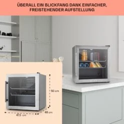 Beersafe L Kühlschrank 47 Liter 2 Böden Panoramaglastür Edelstahl -Heimladen 10027671 DE 0006 usp