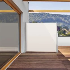 Bari 316 Seitenmarkise Seitenrollo 300x160cm Aluminium Creme -Heimladen 10028013 yy 0003 ambient Blumfeldt Bari 316 Seitenmarkise