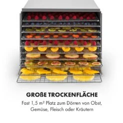 Fruit Jerky Steel 10 Dörrautomat 10 Etagen 1000 W Fläche: 1,5 M² Timer -Heimladen 10028437 de 0006 logo