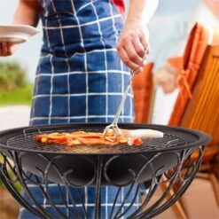 Tulip Feuerschale Ø75cmGrill Feuerstelle Funkenschutz Stahl Brüniert -Heimladen 10028582 yy 0009 ambient 09 Blumfeldt Tulip Feuerschale 75cm Grill