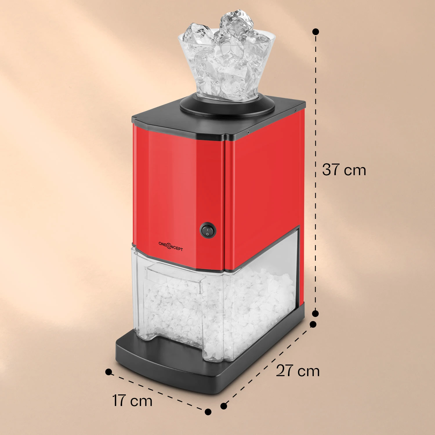 Icebreaker Ice Crusher 15kg/h 3,5 Liter Eisbehälter Edelstahl Rot 9 Icebreaker Ice Crusher 15kg/h 3,5 Liter Eisbehälter Edelstahl Rot – Bild 7