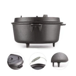 Hotrod 145 Dutch Oven BBQ-Topf 12 Qt / 11,4 Liter Gusseisen Schwarz -Heimladen 10029168 yy 0004 logo