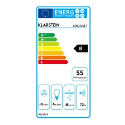 Zelda Dunstabzugshaube Edelstahl 60cm Wandanbau 620 M³/h Touch Timer -Heimladen 10029387 energy label