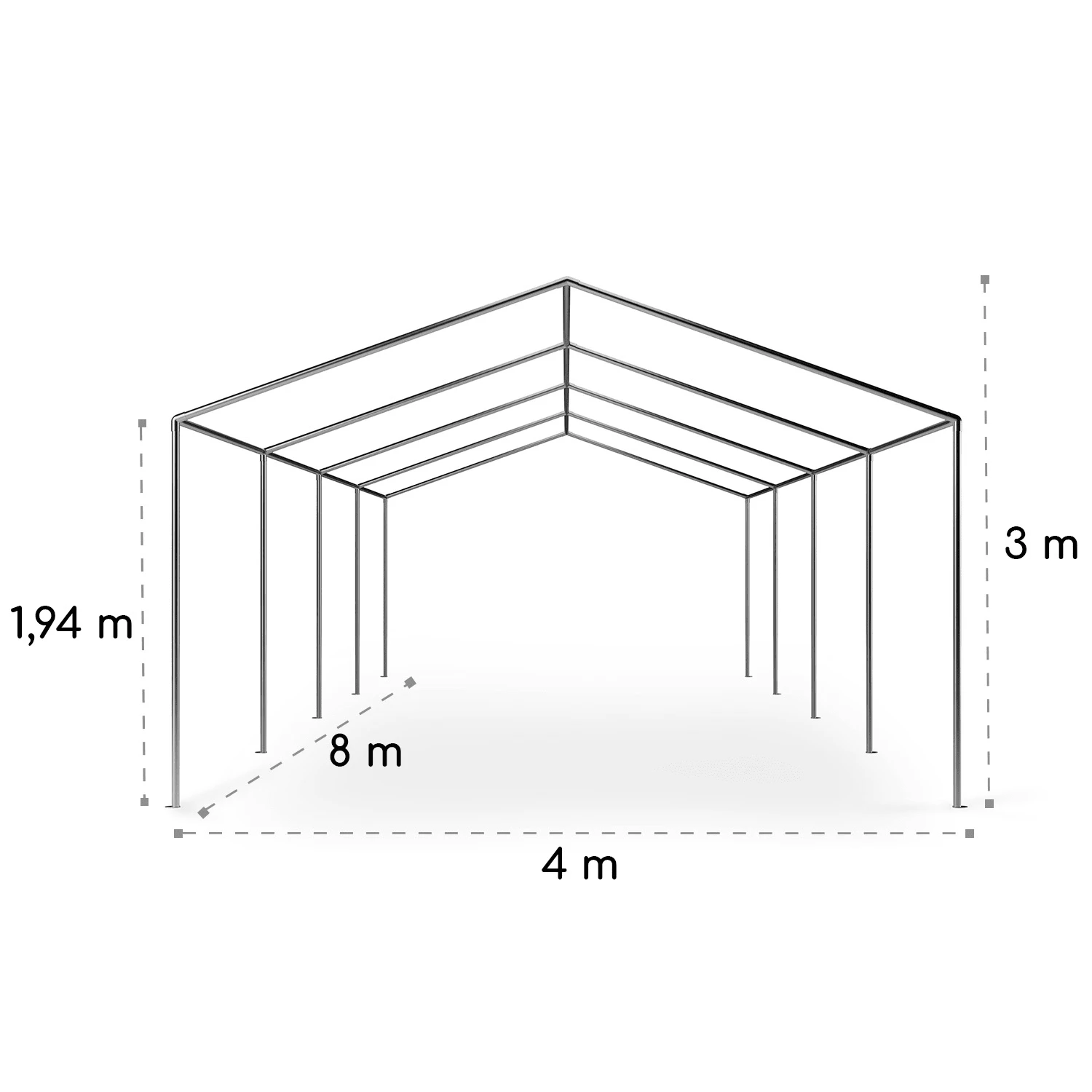 Sommerfest 4x8m 500 G/m² Partyzelt Festzelt PVC Wasserdicht Feuerfest 12 Sommerfest 4x8m 500 G/m² Partyzelt Festzelt PVC Wasserdicht Feuerfest – Bild 10