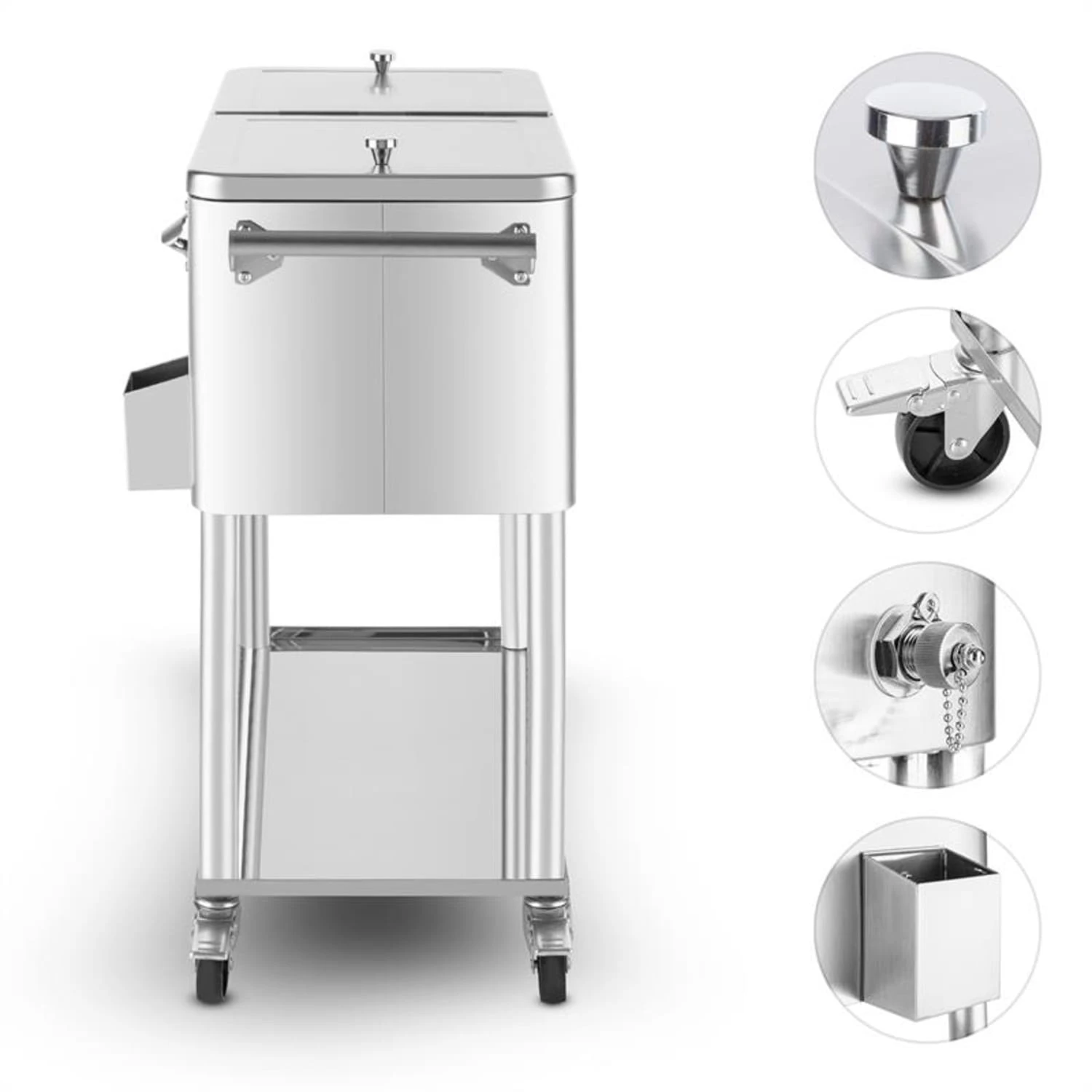 Springbreak 2000 Getränkewagen Terrassenkühlwagen 80l Edelstahl 5 Springbreak 2000 Getränkewagen Terrassenkühlwagen 80l Edelstahl – Bild 3