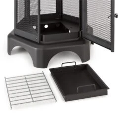 Mandala Gartenkamin Feuerstelle Thermolack Inkl. Schürhaken -Heimladen 10030147 yy 0005 detail Fire Basket black