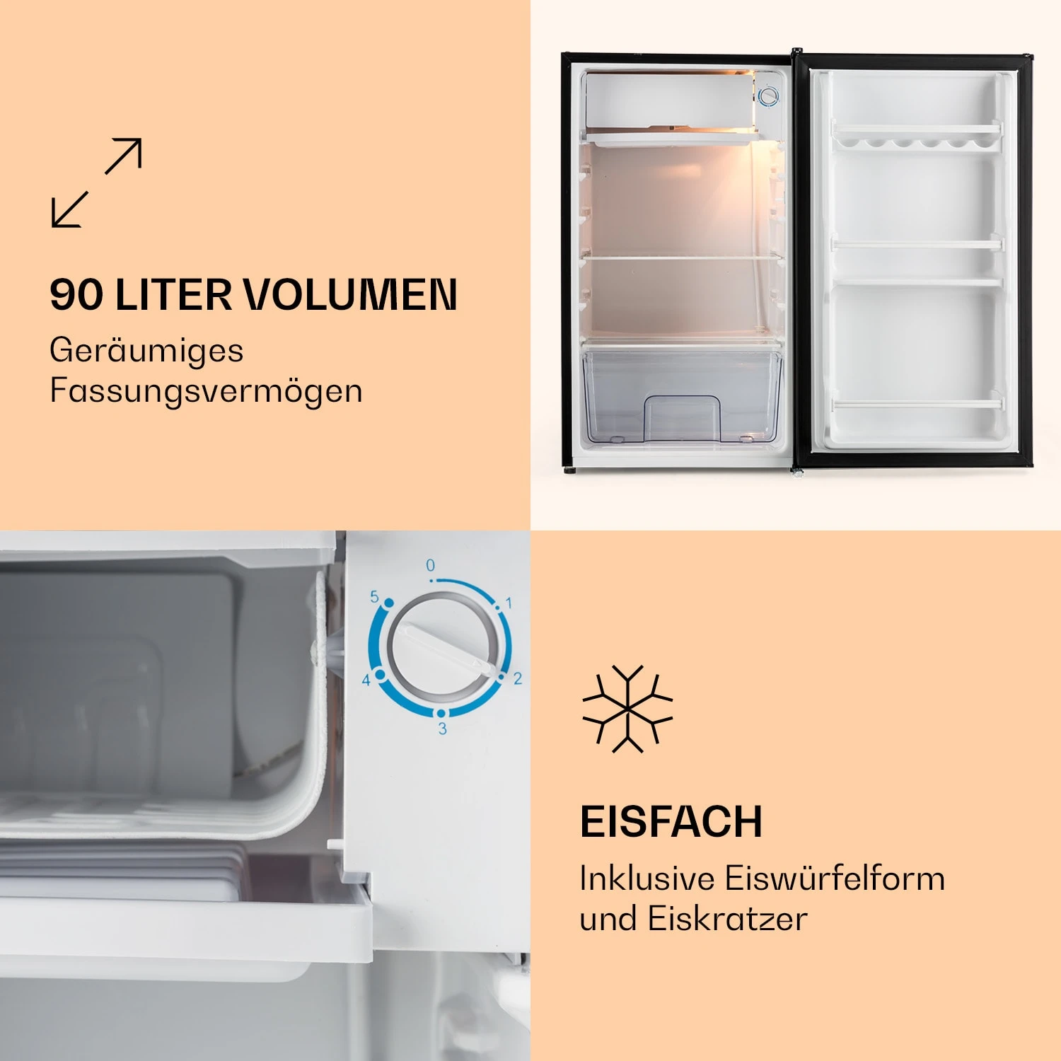 Alleinversorger Kühlschrank 91 Liter 2 Ebenen Thermostat Eisfach 5 Alleinversorger Kühlschrank 91 Liter 2 Ebenen Thermostat Eisfach – Bild 3