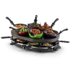 Woklette Tischgrill Raclette Wokset 1200 W 8 Personen Antihaft -Heimladen 10030539 yy 0005 front oneConcept Woklette Tischgrill Raclette Wok 1200W