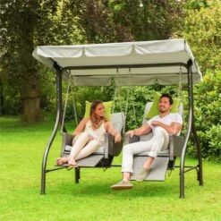 Concordia Hollywoodschaukel Gartenschaukel 185 Cm 2 Sitze Sonnendach -Heimladen 10030566 yy 0002 ambient Blumfeldt Concordia Hollywoodschaukel