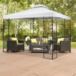 Odeon Beige Pavillon Partyzelt Festzelt 3x3m Stahl Polyester Hellbeige -Heimladen 10030687 yy 0005 ambient Blumfeldt Odeon Beige Pavillon Partyzelt hellbeige