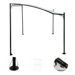 Allure Pergola Vordach Anbaupavillon 300x250cm Polyester Hellbeige -Heimladen 10030689 yy 0003 detail Blumfeldt Allure Pergola Vordach Anbaupavillon reedit