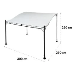 Allure Pergola Vordach Anbaupavillon 300x250cm Polyester Hellbeige -Heimladen 10030689 yy 0005 logo Blumfeldt Allure Pergola Vordach Anbaupavillon