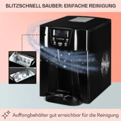 Ice Volcano 2G Eismaschine LED 12kg Je 24h 2l 6-12min Schwarz -Heimladen 10030844 DE 0005 usp