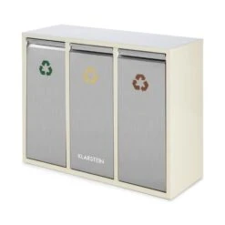 Ordnungshüter 3 Mülleimer Mülltrenner 45L (3 X 15 L) Cremebeige -Heimladen 10031320 yy 0006 front Klarstein Ordnungshueter 3 Muelleimer cremebeige