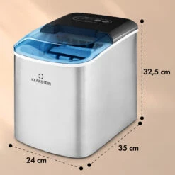 On-The-Rocks Eismaschine LED | 12kg Je 24h | 2.1l | Edelstahl Schwarz -Heimladen 10031372 yy 0011 dimensions
