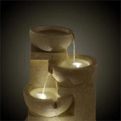 Korinth Zierbrunnen Gartenbrunnen 3W Solar LED Sandsteinoptik -Heimladen 10031399 yy 0003 detail Blumfeldt Korinth Zierbrunnen 3W Sandsteinoptik