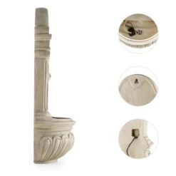 Löwenstein Wandbrunnen Gartenbrunnen Solar 2W LED Polyresin Steinoptik -Heimladen 10031400 yy 0004 detail Blumfeldt Loewenstein Wandbrunnen 2W Steinoptik reedit