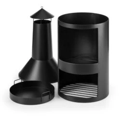 Westeros Gartenofen Terrassenofen Holzofen Ø45cm Stahlblech Schwarz -Heimladen 10031481 yy 0004 detail Blumfeldt Westeros Gartenofen schwarz