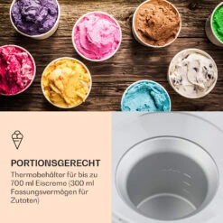 Schneeflöckchen Eiscremebereiter Thermoelektrisch 700ml Leise Weiß -Heimladen 10031663 de 0005 logo