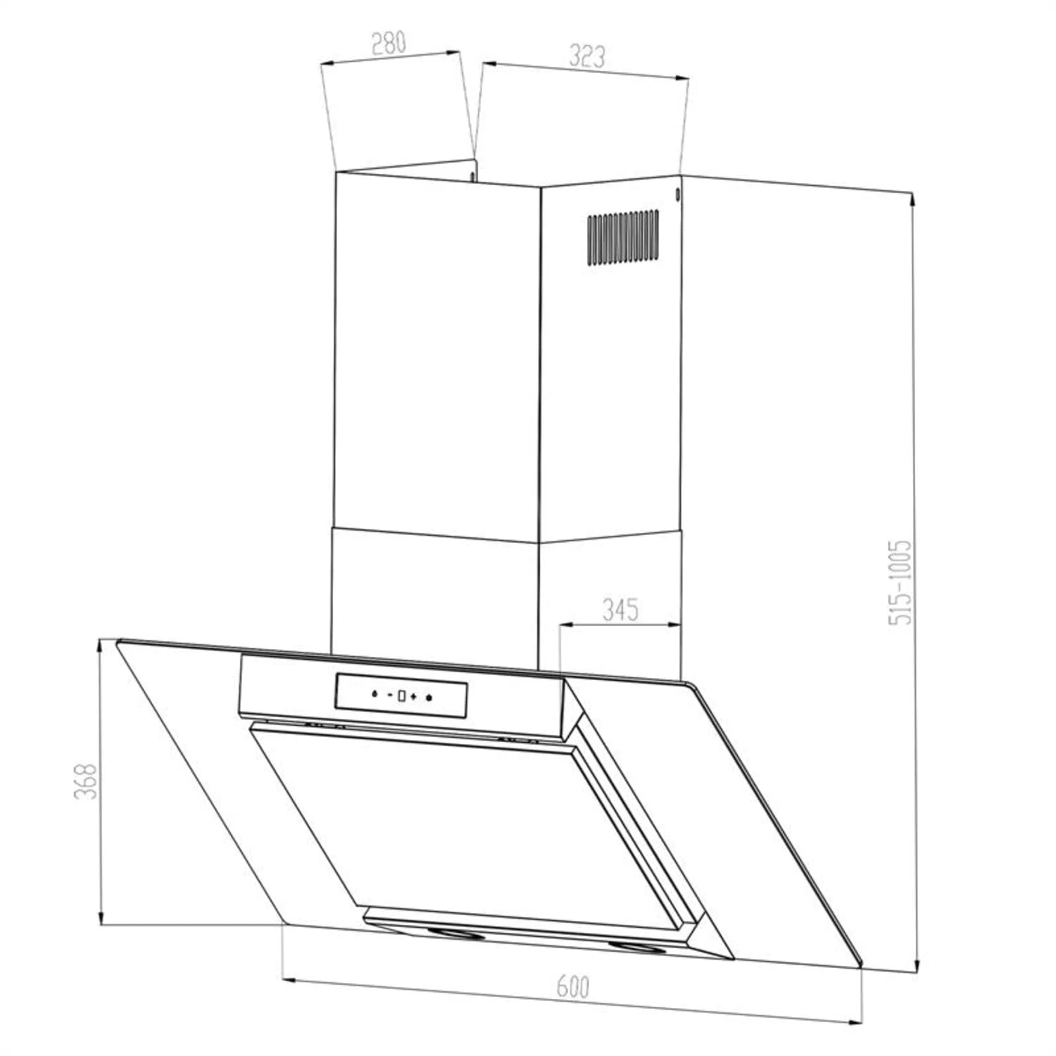 Balzac 60 Dunstabzugshaube 60 Cm 210W 610m³/h LED Touch Edelstahl Glas 9 Balzac 60 Dunstabzugshaube 60 Cm 210W 610m³/h LED Touch Edelstahl Glas – Bild 7