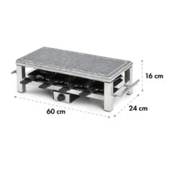 Schmelzlette Raclette 1500W Naturstein-Platte Edelstahlgehäuse -Heimladen 10032028 yy 0006 logo Klarstein Schmelzlette Raclette 1500W Edelstahl