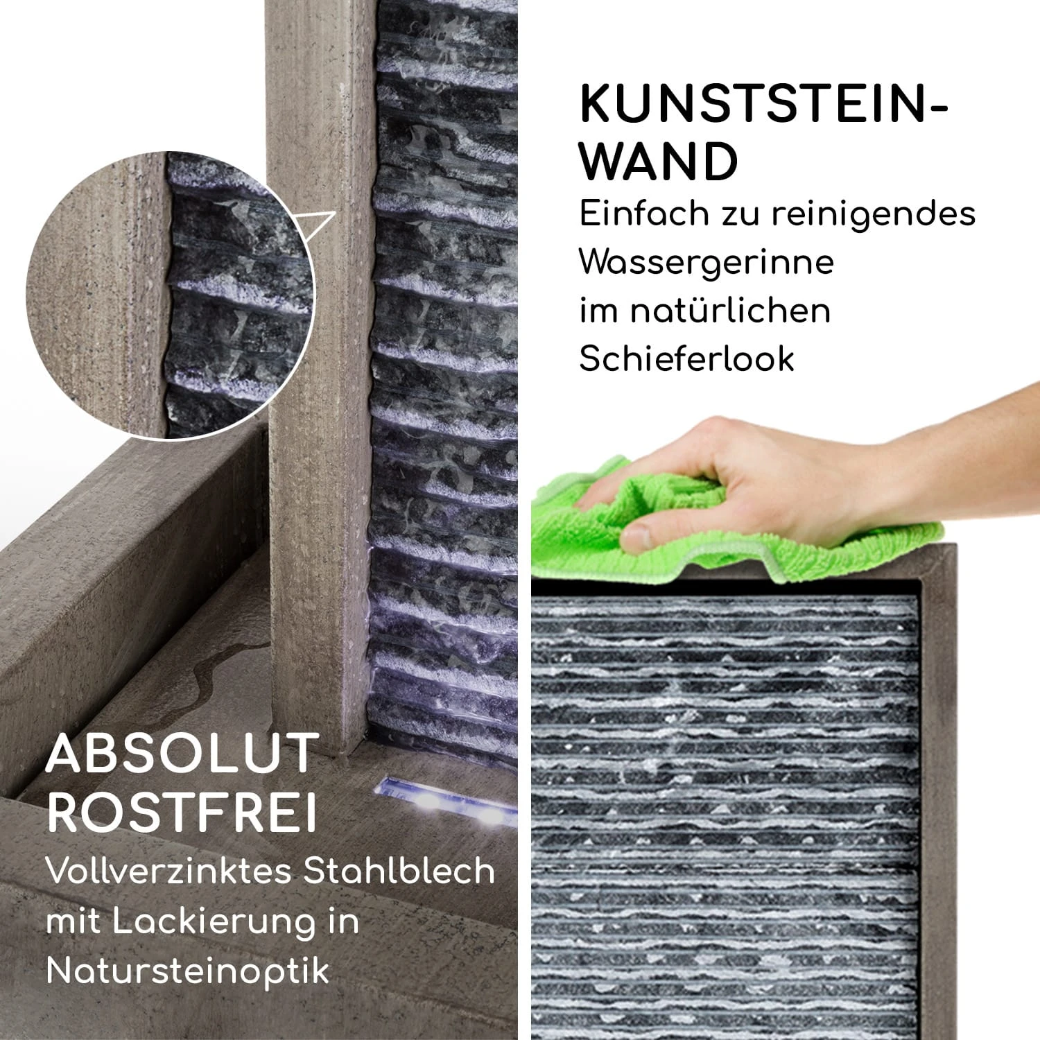 Imperia Gartenbrunnen In/Outdoor 10W Pumpe 10m Kabel Verzinkt 8 Imperia Gartenbrunnen In/Outdoor 10W Pumpe 10m Kabel Verzinkt – Bild 6