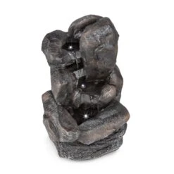 Felsquell Solar-Kaskadenbrunnen Akkubetrieb 2 KW Solarpanel 3 LEDs -Heimladen 10032286 yy 0004 detail Blumfeldt Felsquell Solar Kaskadenbrunnen