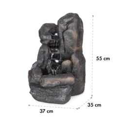 Felsquell Solar-Kaskadenbrunnen Akkubetrieb 2 KW Solarpanel 3 LEDs -Heimladen 10032286 yy 0007 logo Blumfeldt Felsquell Solar Kaskadenbrunnen