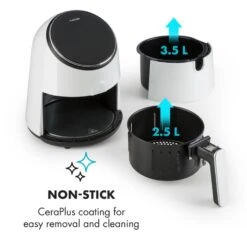 AirVital Heißluftfritteuse 1300W 2,5l CeraPlus-Antihaft Touch Weiß -Heimladen 10032331 yy 0006 logo Klarstein AirVital Heissluftfritteuse 1300W weiss