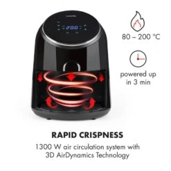 AirVital Heißluftfritteuse 1300W 2,5l CeraPlus-Antihaft Touch Schwarz -Heimladen 10032332 yy 0004 logo Klarstein AirVital Heissluftfritteuse 1300W schwarz reedit