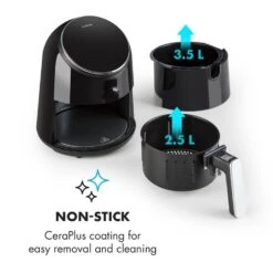 AirVital Heißluftfritteuse 1300W 2,5l CeraPlus-Antihaft Touch Schwarz -Heimladen 10032332 yy 0006 logo Klarstein AirVital Heissluftfritteuse 1300W schwarz