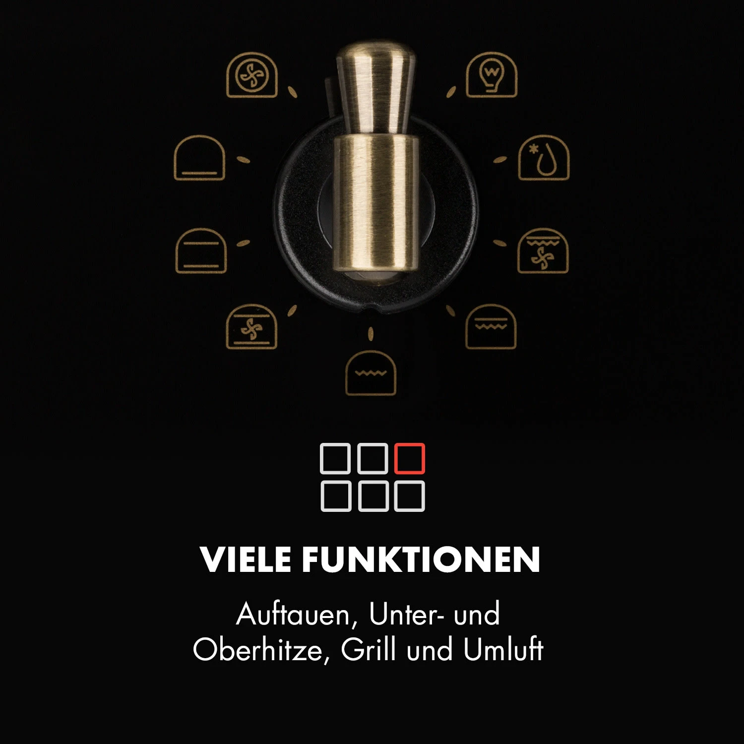 Victoria Einbaubackofen Retro-Design 9 Funktionen 50-250°C Schwarz 6 Victoria Einbaubackofen Retro-Design 9 Funktionen 50-250°C Schwarz – Bild 4