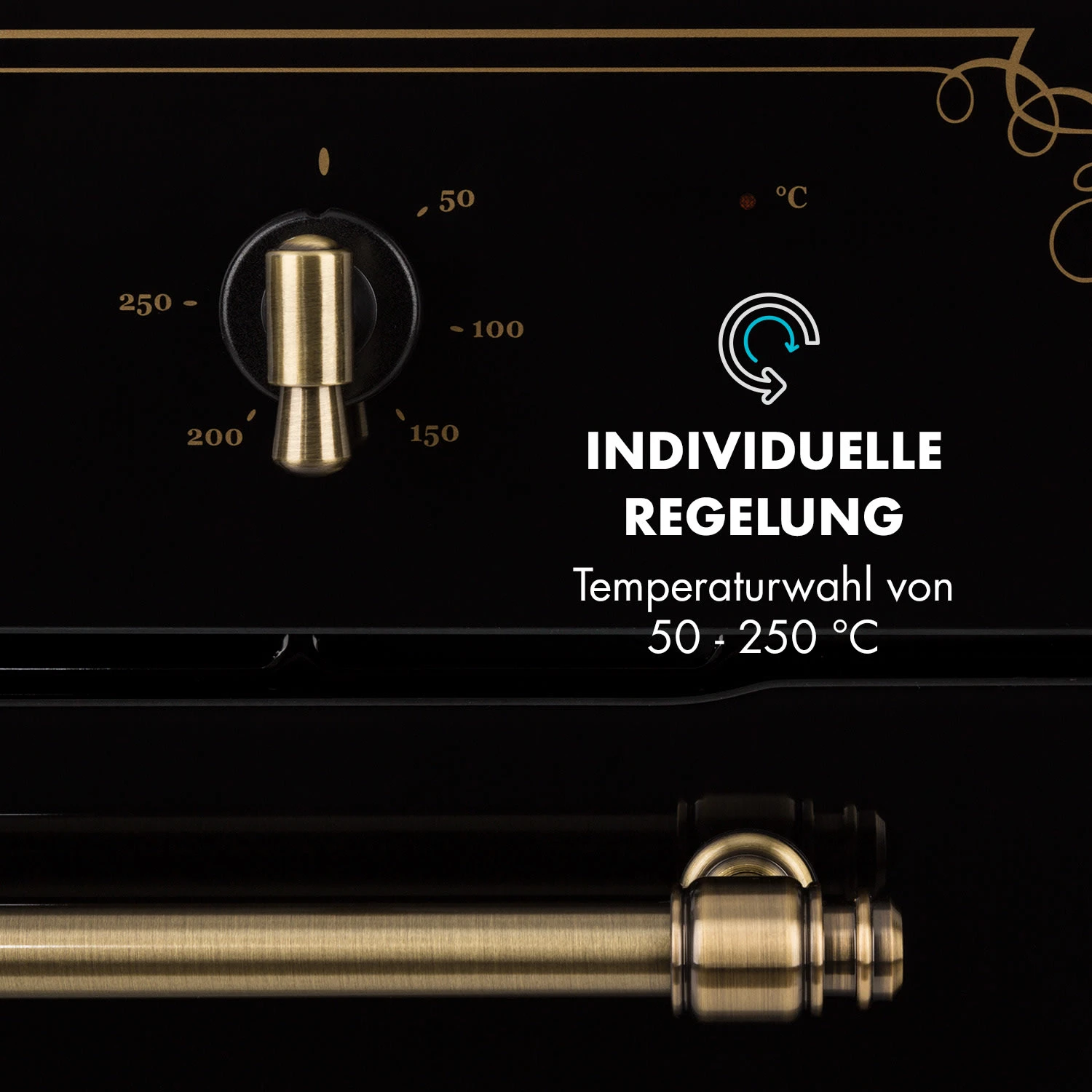 Victoria Einbaubackofen Retro-Design 9 Funktionen 50-250°C Schwarz 7 Victoria Einbaubackofen Retro-Design 9 Funktionen 50-250°C Schwarz – Bild 5