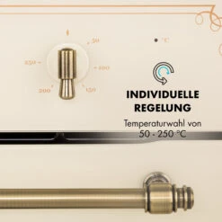 Victoria Einbaubackofen Retro-Design 9 Funktionen 50-250°C Elfenbein 16 Victoria Einbaubackofen Retro-Design 9 Funktionen 50-250°C Elfenbein -Heimladen 10032485 de 0005 logo