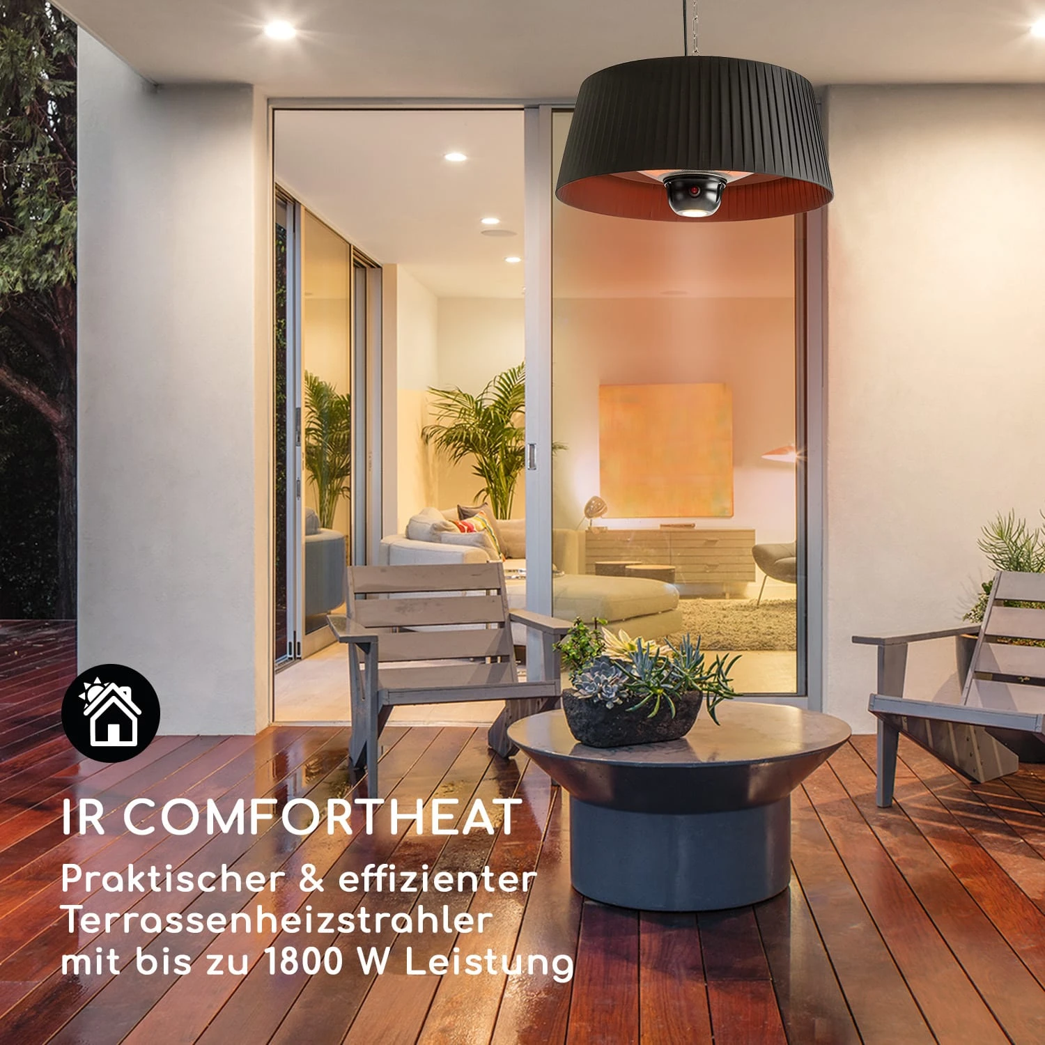 Venice Heat Terrassenheizstrahler 800/1000/1800W Fernbedienung Schwarz 4 Venice Heat Terrassenheizstrahler 800/1000/1800W Fernbedienung Schwarz – Bild 2