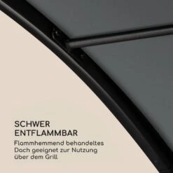 Steakhouse Grilldach 220x215x140cm PE 180 G/m² Flammhemmend Stahl Grau -Heimladen 10032523 de 0009 logo