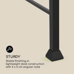 Steakhouse Grilldach 220x215x140cm PE 180 G/m² Flammhemmend Stahl Grau -Heimladen 10032523 uk 0010 logo