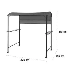 Steakhouse Grilldach 220x215x140cm PE 180 G/m² Flammhemmend Stahl Grau -Heimladen 10032523 yy 0011 logo