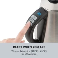 Garcon Wasserkocher 1L 2000W Warmhaltefunktion Schwanenhals Edelstahl -Heimladen 10032533 de 0007 logo