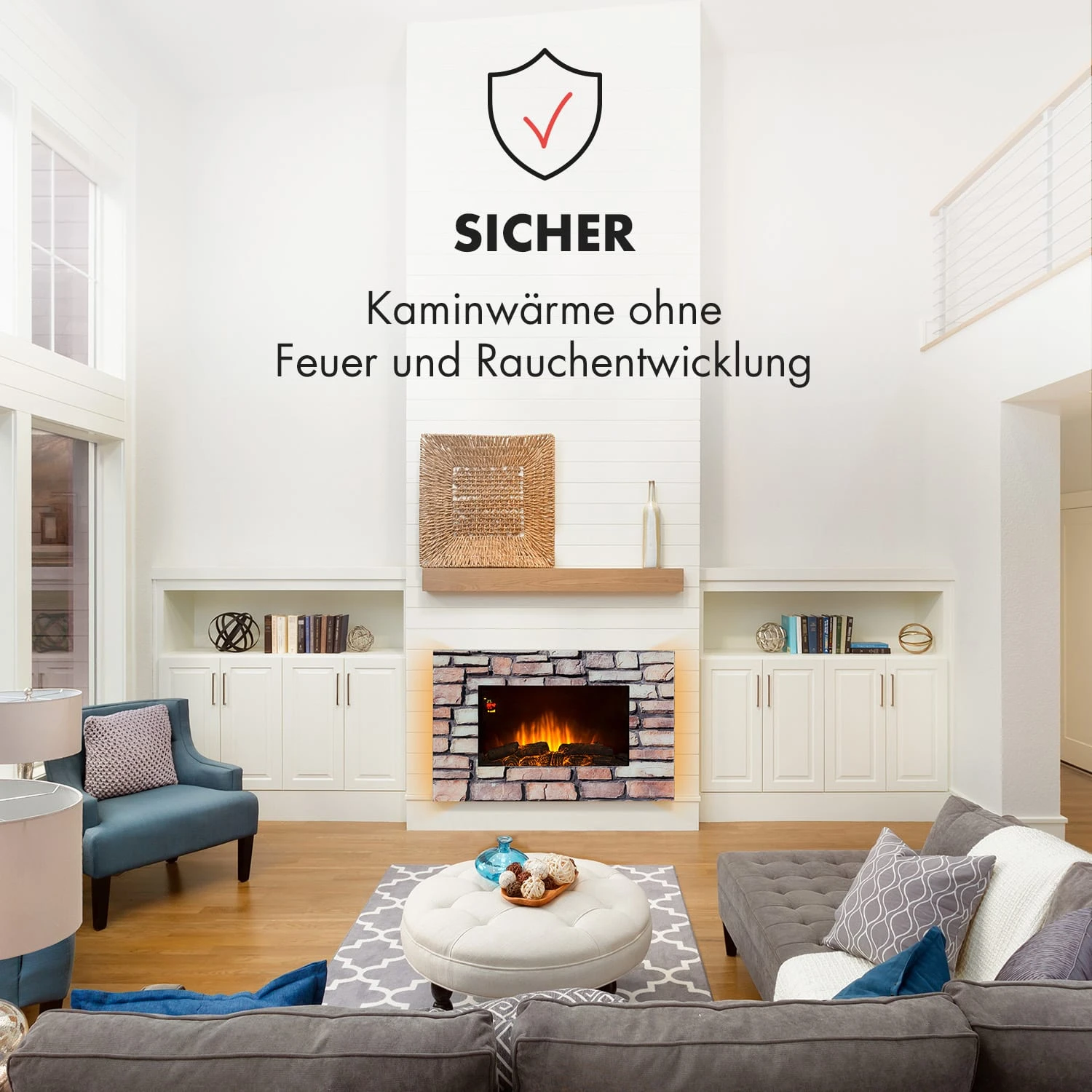 Colmar Elektrischer Kamin Glas 2000W 7 LED-Farben Fernbedienung 4 Colmar Elektrischer Kamin Glas 2000W 7 LED-Farben Fernbedienung – Bild 2