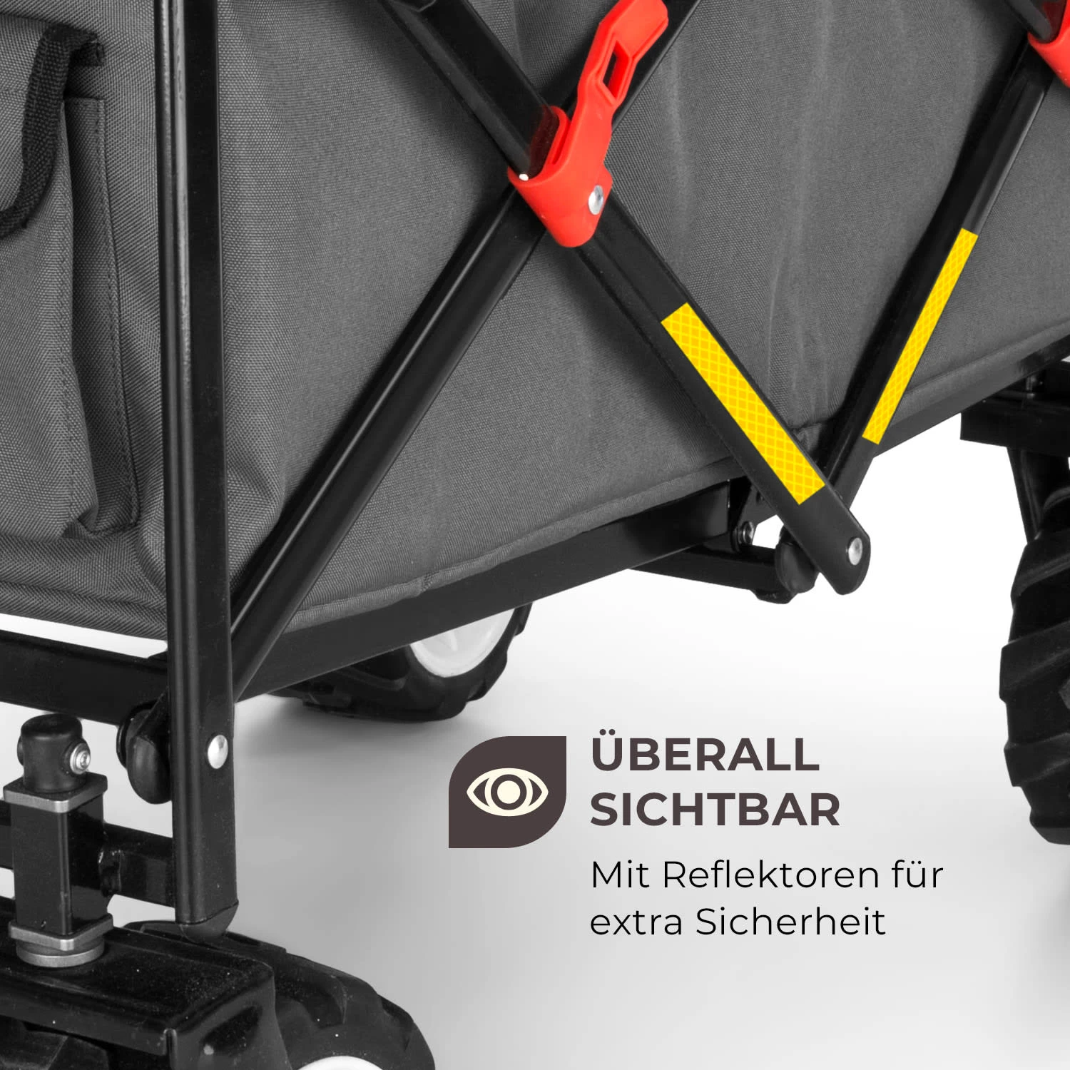 Easy Rider Bollerwagen Bis 70kg Teleskopstange Zusammenklappbar Grau 7 Easy Rider Bollerwagen Bis 70kg Teleskopstange Zusammenklappbar Grau – Bild 5