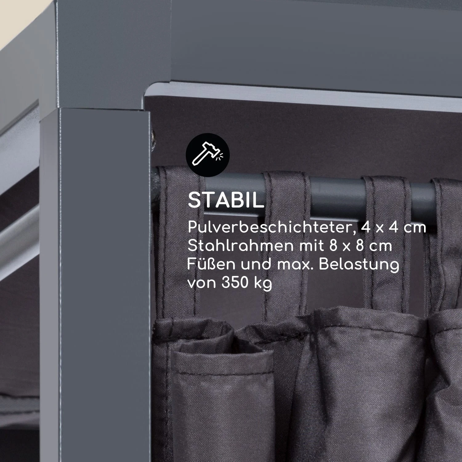 Senator Lounge Gartenliege 188x208x205cm Sonnendach Polyester Stahl 9 Senator Lounge Gartenliege 188x208x205cm Sonnendach Polyester Stahl – Bild 7