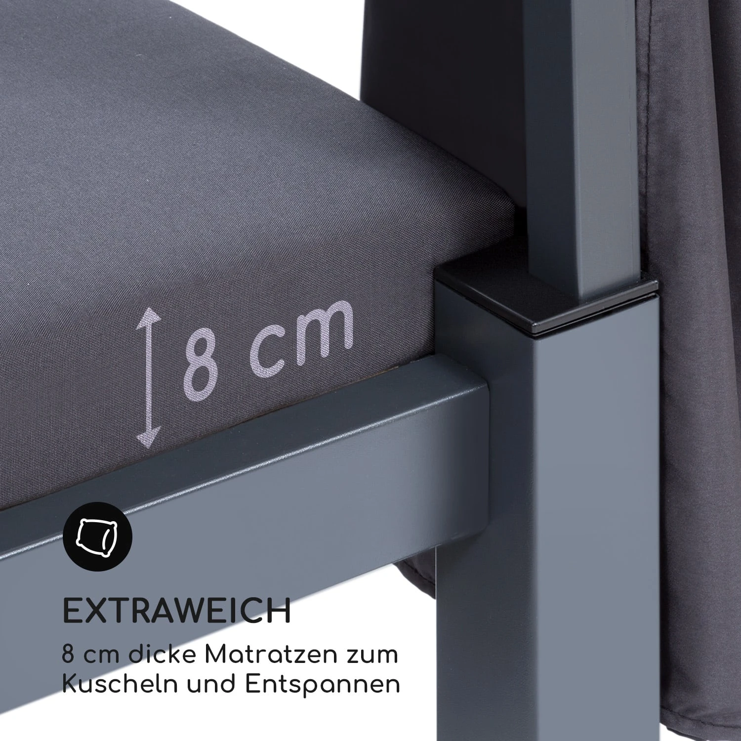 Senator Lounge Gartenliege 188x208x205cm Sonnendach Polyester Stahl 10 Senator Lounge Gartenliege 188x208x205cm Sonnendach Polyester Stahl – Bild 8