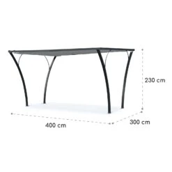 Palazzo Pavillon 4x3m Faltdach Polyester Aluminium Schwarz / Grau -Heimladen 10032577 yy 0007 logo