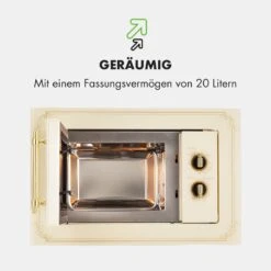Victoria 20 Einbau-Mikrowelle, 20 L, 800 W, Grill: 1000 W, Elfenbein -Heimladen 10032592 de 0007 logo