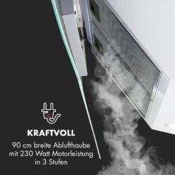 Annabelle 90 Dunstabzugshaube Glas 595 M³/h Touch-Armatur Weiß -Heimladen 10032685 de 0007 logo