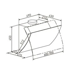 Annabelle 90 Dunstabzugshaube Glas 595 M³/h Touch-Armatur Weiß -Heimladen 10032685 yy 0009 logo